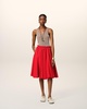 Red Wool Skirt With Godets