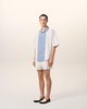 White And Blue Cotton Short Sleeve Boxy Shirt