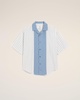 White And Blue Cotton Short Sleeve Boxy Shirt