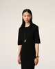 Black Cotton Short Sleeve Midi Dress
