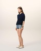 Navy Wool Silk Tonal Ami de Coeur Polo