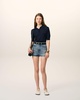 Navy Wool Silk Tonal Ami de Coeur Polo