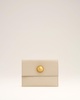 Beige Leather Carrousel Folded Card Holder