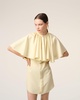 Yellow Wool Shirt Dress With Ruff