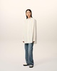 White And Khaki Cotton Wingtip Collar Oversized Shirt
