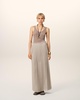 Beige Long Pleated Skirt