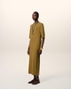 Mustard Cotton Short Sleeve Midi Dress