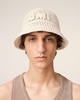 Beige Knit Ami Patch Bucket Hat