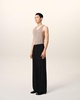 Black Wool Straight Fit Elasticated Trousers