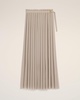 Beige Long Pleated Skirt