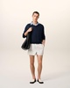 Navy Wool V Neck Sweater