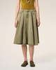 Green Cotton Midi Skirt With Godets