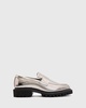 AllSaints Lola leather loafers in gunmetal