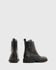 AllSaints Tobias leather lace up boots in dark brown