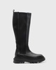 AllSaints Monica leather calf boots in black