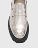 AllSaints Lola leather loafers in gunmetal
