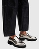 AllSaints Lola leather loafers in gunmetal