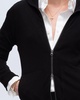 French Terry Zip-Up Hoodie - Black