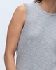 Slub Jersey Sleeveless Schoolboy Tee - Heather Grey