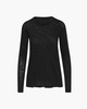 Slub Jersey Long Sleeve Destroyed Wash Tee - Black