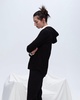 French Terry Zip-Up Hoodie - Black