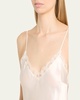 Love Me Sleeveless Lace-Trim Silk Top