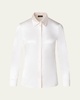 Button Down Silk Satin Stretch Blouse