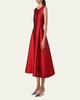 Dupion Sleeveless Midi Cocktail Dress