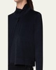 Short Knit Metallic One-Button Cardigan