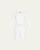 Ruched Long-Sleeve A-Line Dress