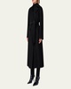 Long Double-Breast Belted Wool-Cashmere Coat