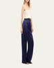 Double-Pleated Satin Wide-Leg Trousers