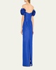Off-Shoulder Flower Column Gown