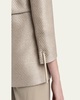 Shiny Raffia Jersey Jacquard Tie Jacket