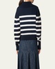 Stripe Maxi Collar Cotton Knit Sweater