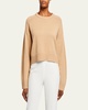 Bruzzi Wool-Cashmere Raglan-Sleeve Crop Sweater