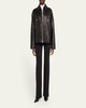 Olive Pebble Leather Jacket