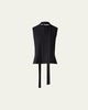 Neck-Tie Stonewash Twisted Linen-Blend Sleeveless Blouse