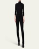 Cashmere-Silk Fine Ribbed Knit Pullover