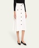 Button Front Midi Skirt