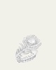 Small 18K White Gold Plum de Paon Feather Ring with Diamonds