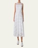Check Silk Organza Midi Dress