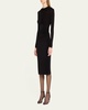 Cowl-Neck Gathered Midi Dress