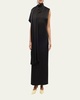 Scarf Satin Maxi Dress