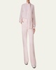 Button-Down Silk Georgette Scarf Blouse