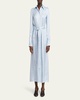 Hannah Stripe Silk Twill Ankle Dress