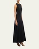 Paneled Drop-Waist Flare Maxi Dress