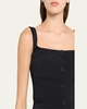 Square-Neck Buttoned Top