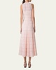 Sleeveless Tweed Organzino Midi Dress