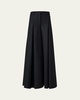 Fiorello Pleated Wide-Leg Wool Flannel Pants